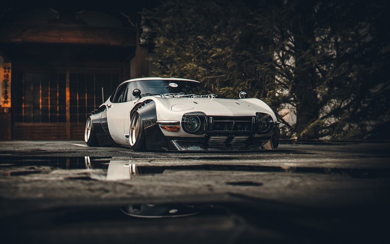 Toyota, car, vehicle, white cars, render, digital art, Rostislav Prokop, Japanese cars, JDM, GT2000, pop-up headlights