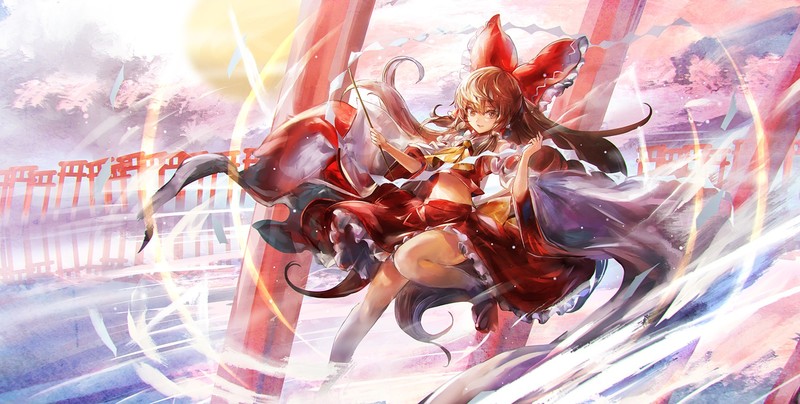 anime, anime girls, digital art, artwork, portrait, 2D, Touhou, Hakurei Reimu