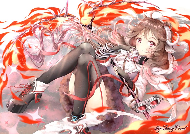 anime, anime girls, digital art, artwork, portrait, 2D, Arknights, Eyjafjalla(Arknights)
