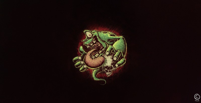 Ghostbusters, simple background, artwork, skull