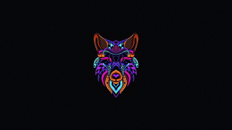 minimalism, animals, simple background, wolf, artwork