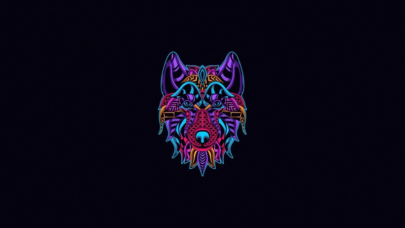wolf, animals, minimalism, simple background, artwork