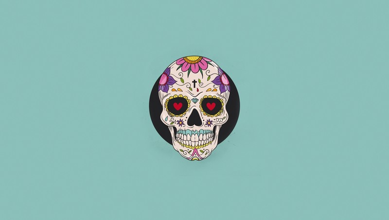 Heart (Design), skull, simple background, artwork, minimalism