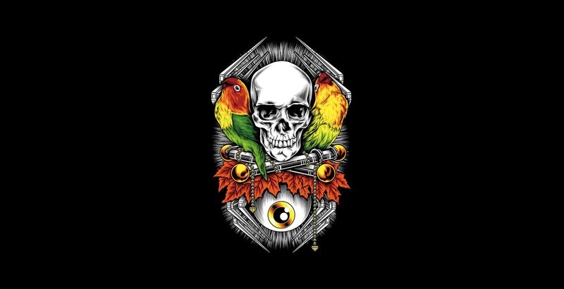 minimalism, simple background, skull, artwork