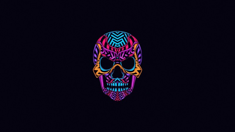angry, skull, minimalism, simple background, artwork, purple