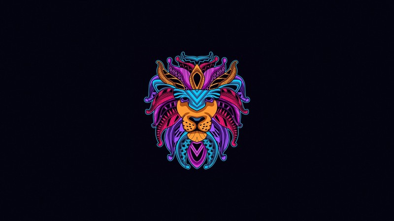 lion, animals, simple background, minimalism, artwork