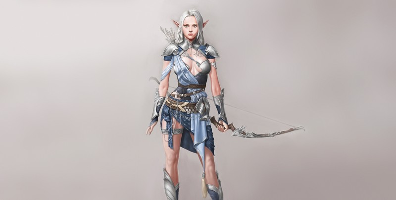 simple background, fantasy girl, fantasy art
