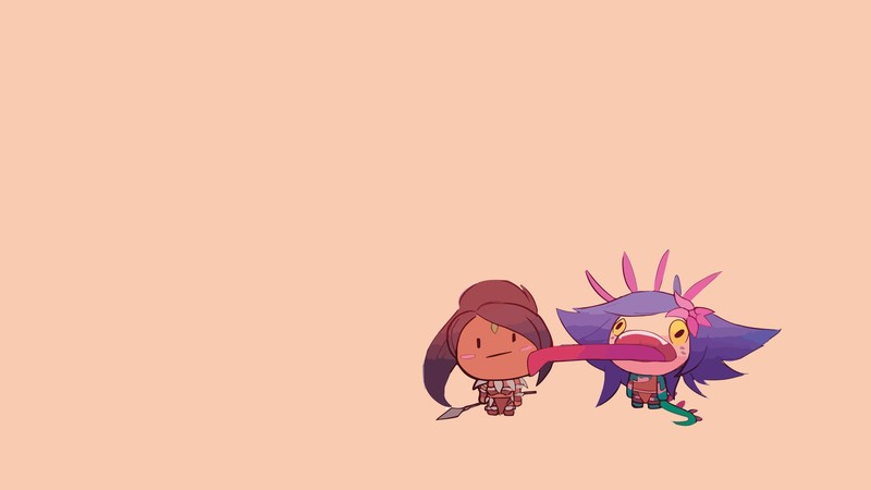 neeko, Neeko (League of Legends), simple background, Nidalee, Nidalee (League of Legends)