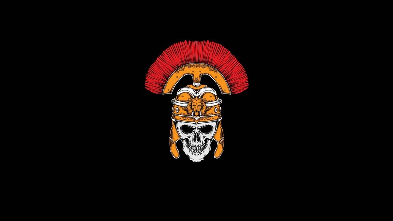 skull, helmet, simple background, artwork, minimalism