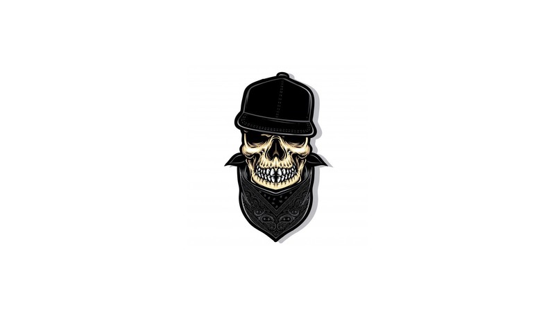 minimalism, white background, simple background, artwork, skull