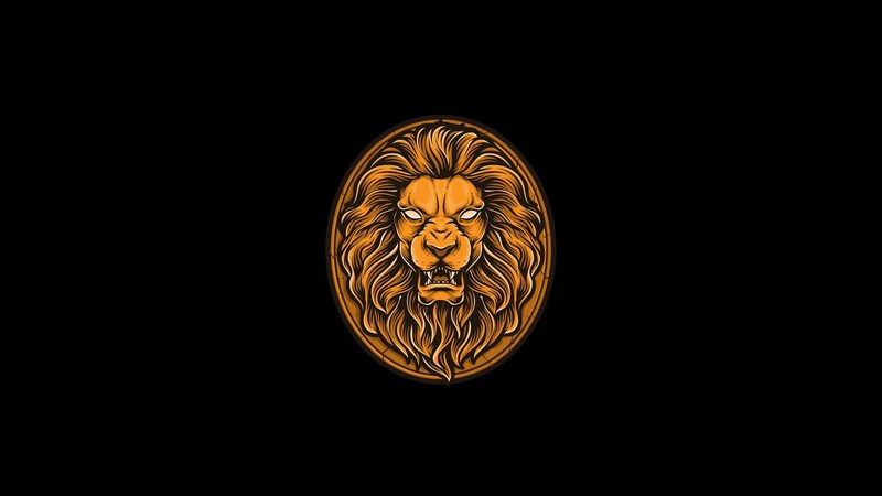 simple background, artwork, lion, minimalism, animals