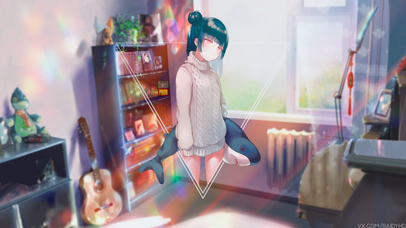 anime girls, anime, picture-in-picture