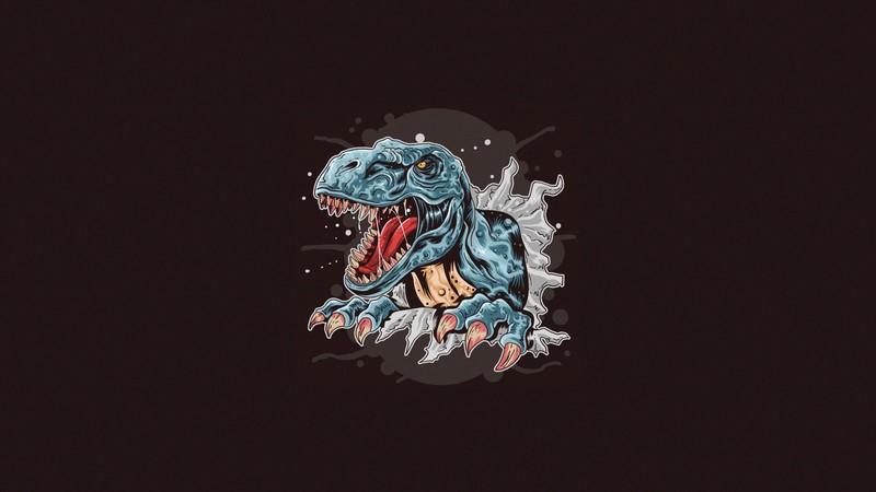 artwork, minimalism, dinosaurs, simple background