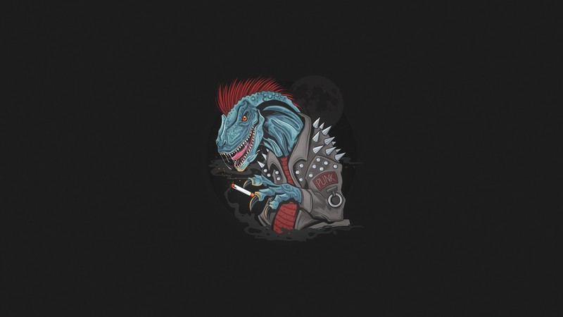 smoking, minimalism, simple background, artwork, dinosaurs