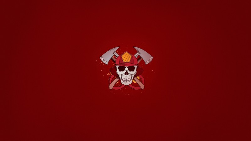 simple background, red background, skull, artwork