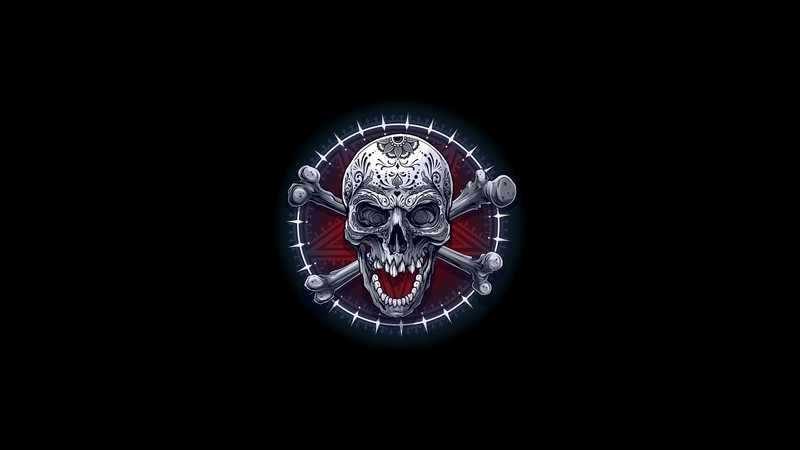 minimalism, simple background, skull, bones