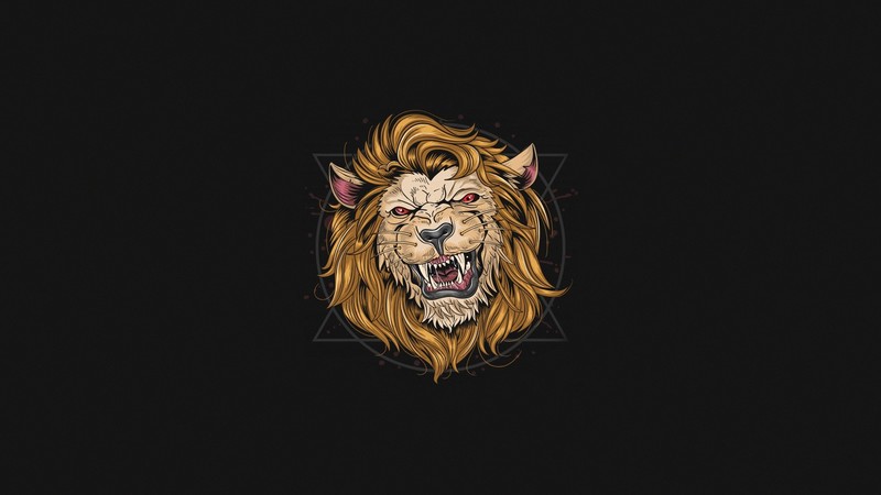 lion, animals, simple background, artwork, big cats, minimalism