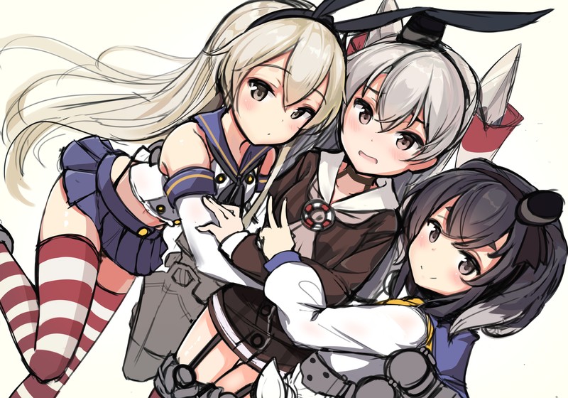 anime, anime girls, digital art, artwork, portrait, 2D, Kantai Collection, Shimakaze (Kancolle), Amatsukaze (Kancolle)