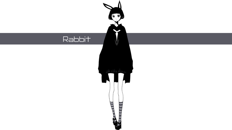 anime girls, simple background, original characters, white background, animal ears, jacket, short hair, bunny ears, bunny girl