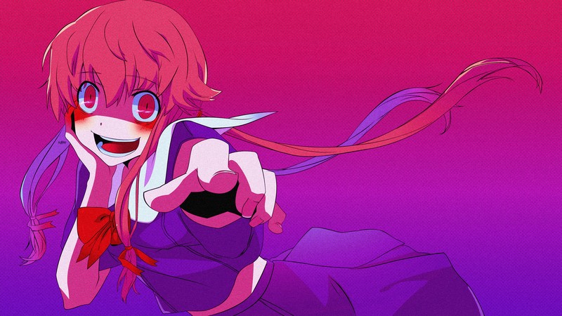 anime, anime girls, Mirai Nikki, artwork, simple, digital art, Gasai Yuno