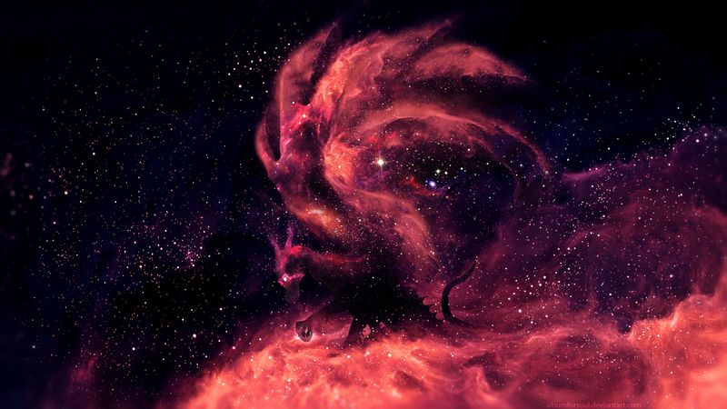 dragon, starry sky, silhouette, fantastic, 4k