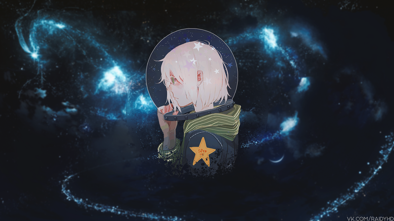anime, anime girls, picture-in-picture, space