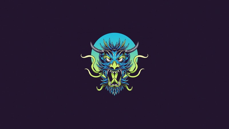 simple background, dragon, minimalism, artwork