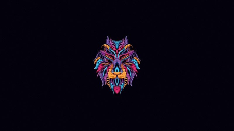 lion, animals, simple background, artwork, minimalism