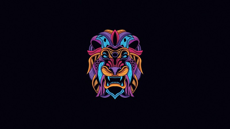 lion, minimalism, animals, artwork, simple background