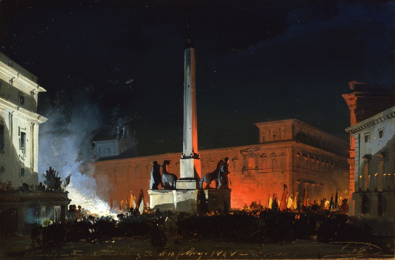 Ippolito Caffi, Venice, painting, night, romantic