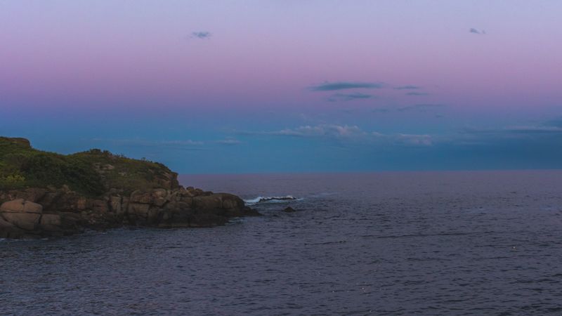 coastal, sunset, horizon, sea, sky, 4k