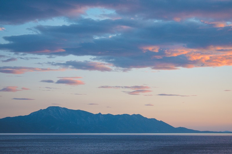 Croatia, Mediterranean, coast, nature, island, sunset, clouds, mountains, landscape