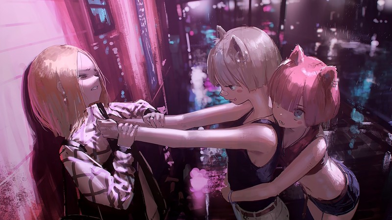 nekomimi, artwork, original characters, anime, anime girls