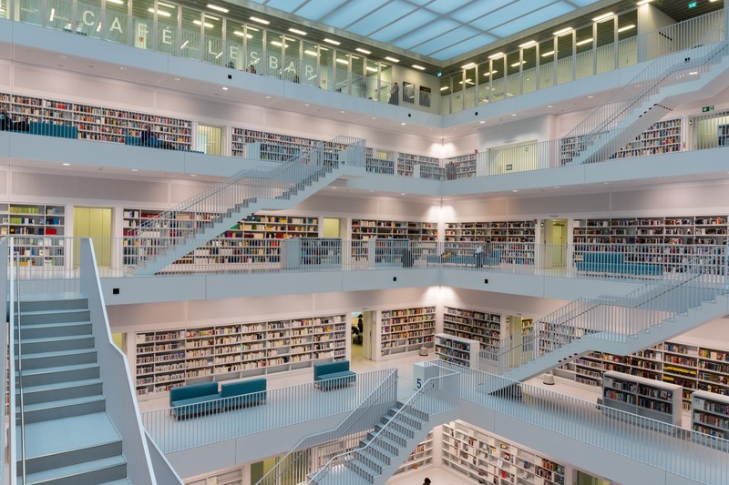 architecture, library, Stuttgart, Germany