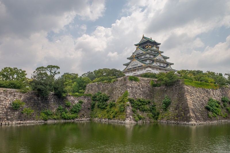 Osaka Castle, Osaka, Japan, Asian architecture, castle, stone wall