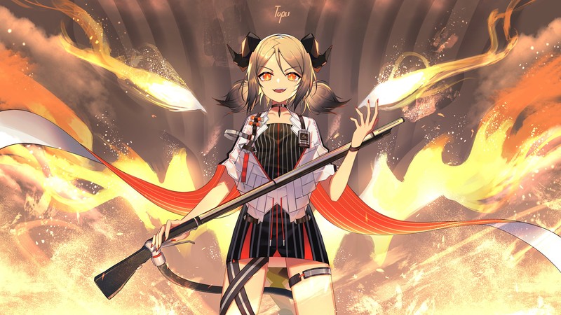 anime, anime girls, digital art, artwork, portrait, Arknights, Ifrit(Arknights)