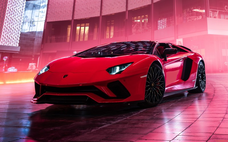 car, supercars, Lamborghini, Lamborghini Aventador, red, red cars