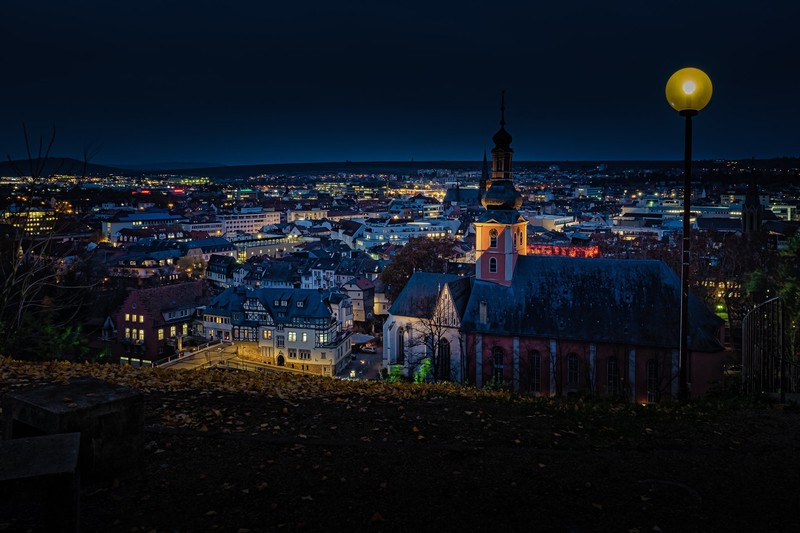 night, sky, city, cityscape, Germany, city lights