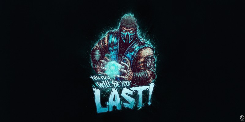 video games, Mortal Kombat, video game art, Video Game Warriors, Bogdan Timchenko, Sub Zero, cyan