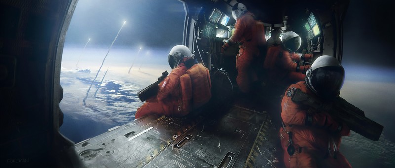 digital, digital art, artwork, drawing, digital painting, futuristic, space, space art, planet, spacescapes, spaceship, spacesuit, astronaut, people, weapon, NASA, gunships, Gunship, gun, transport, ship, science fiction