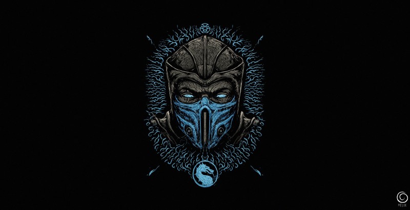 Mortal Kombat, video games, Video Game Warriors, video game art, simple background, Sub Zero