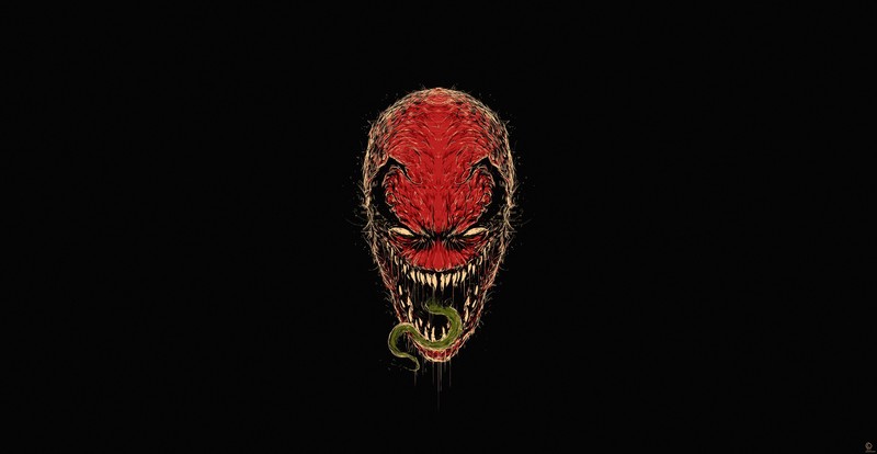 artwork, Venom, creature, simple background, Carnage, Marvel Comics, frontal view