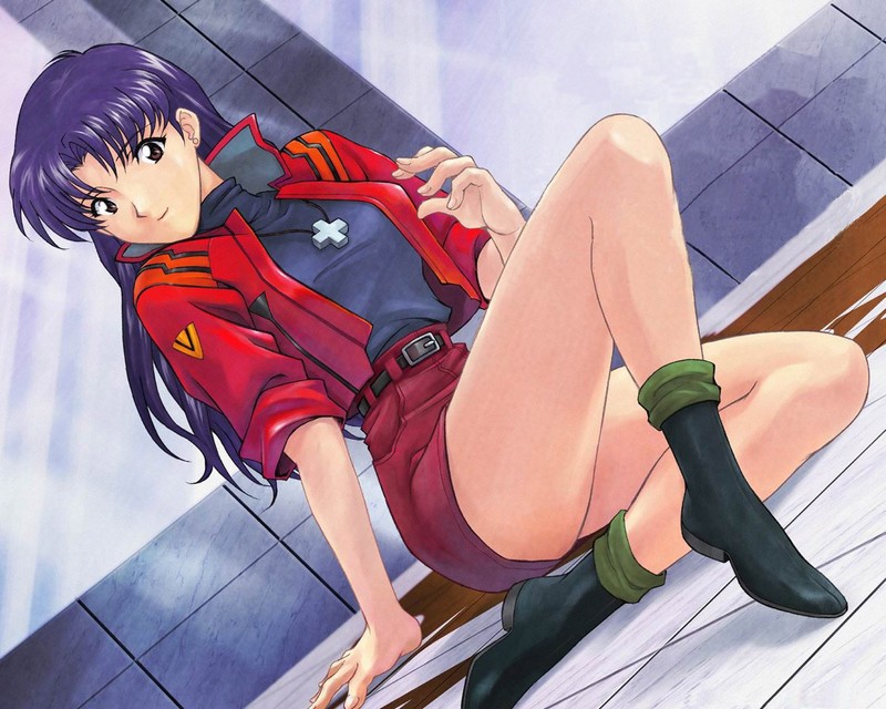 Katsuragi Misato, red jackets, Neon Genesis Evangelion