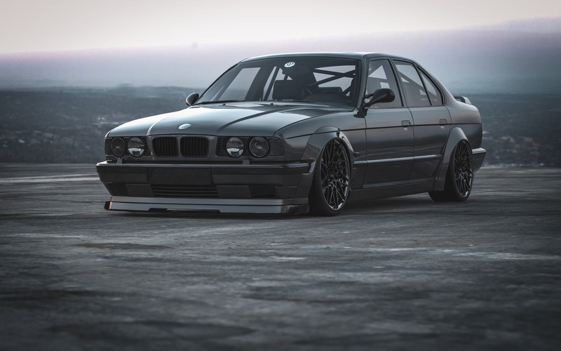 car, BMW, black cars, Rostislav Prokop, vehicle, BMW E34, BMW 5 Series