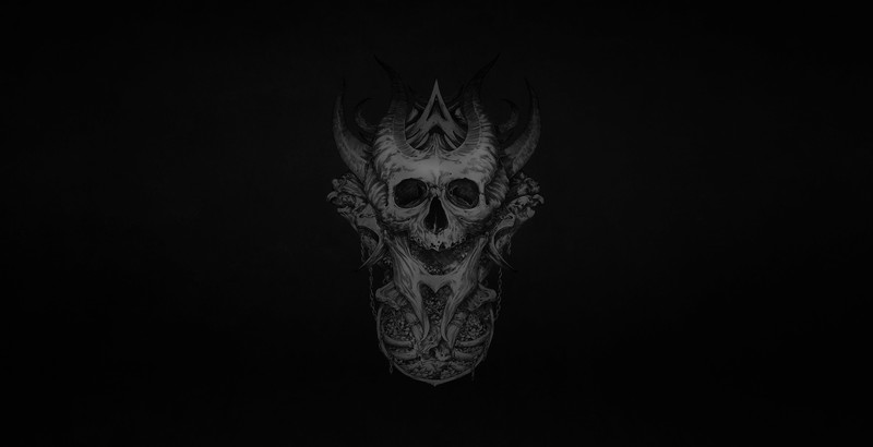 dark, monochrome, simple background, skull