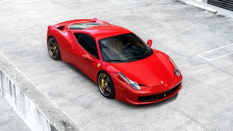 Ferrari 458, Ferrari, car, red, red cars, Super Car, Italian Supercars, high angle