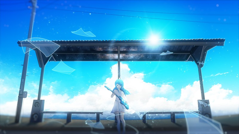 anime, anime girls, cyan