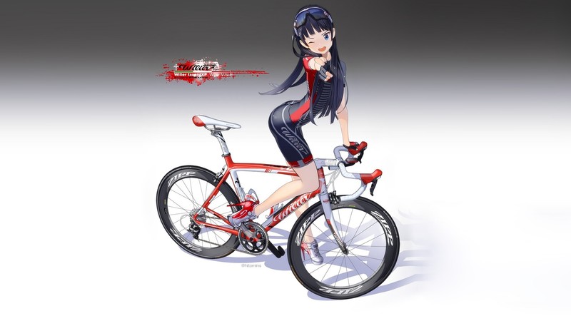anime girls, anime, vehicle, bycicle