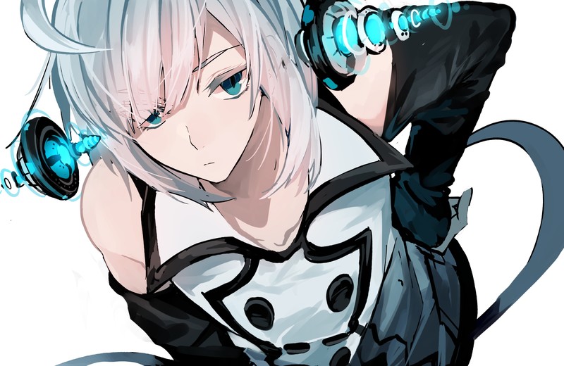 anime, anime girls, digital art, artwork, portrait, simple background, cyan