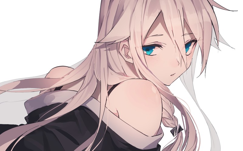 anime, anime girls, digital art, artwork, portrait, simple background, IA (Vocaloid)